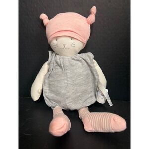 HTF Moulin Roty Les Petits Dodos Cat Plush Baby Doll Lovey French Soft Toy Plush